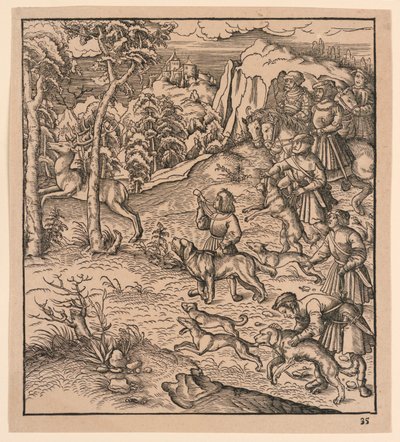 "Der Weisskunig"den bir Geyik Avı by Leonhard Beck