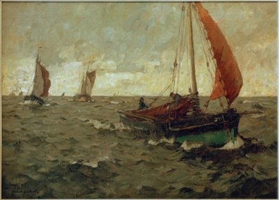 Bulutlu olduğunda denizde balıkçı kesici by Leonhard Sandrock