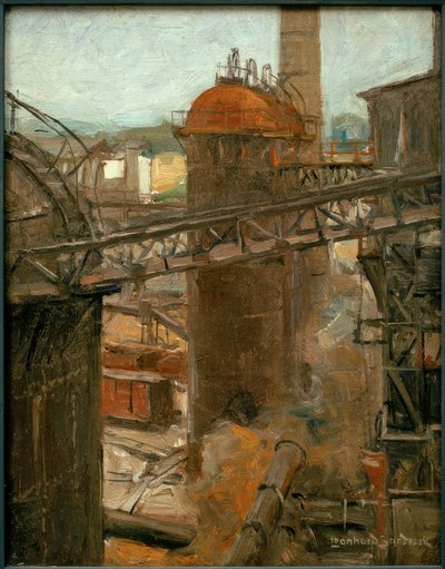L. Sandrock, bir çelik fabrikasının görünümü by Leonhard Sandrock