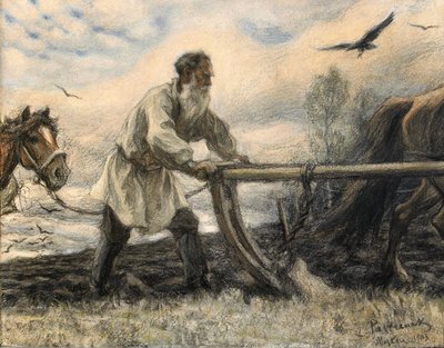 Lev Tolstoy Pullukta, 1903 by Leonid Osipovic Pasternak