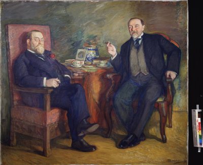 Çay zamanı. Koleksiyonerler Ossip Çetlin ve David Wyssotski