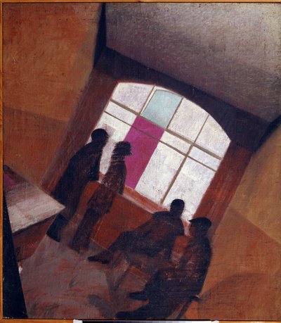 ""Bir odadaki siluetler"" Leonid Terentievich Chupyatov'un (Chupiatov) (1890-1941) tablosu 1920 dolayları Özel koleksiyon by Leonid Terentlevich Chupyatov