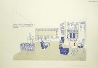 Bir Oda İçin Tasarım, c.1901 (renkli taş) by Leopold (after) Bauer