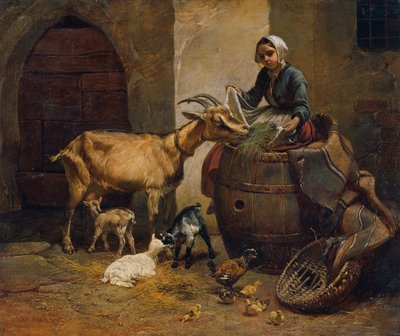keçi ile kız by Leopold Brunner d. J.
