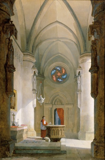 Bir vaftizhanenin içi by Leopold Ernst