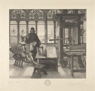 Yazıcı Aldus Manutius ile Grolier by Leopold Flameng