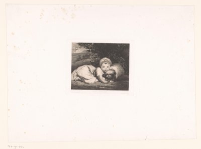 Gloucester Prensesi Sophia Matilda köpeğiyle by Leopold Flameng