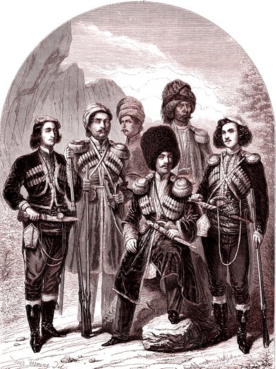 1865'te Transkafkasya ve Gürcistan. Rusya. (Gravür) by Leopold Flameng