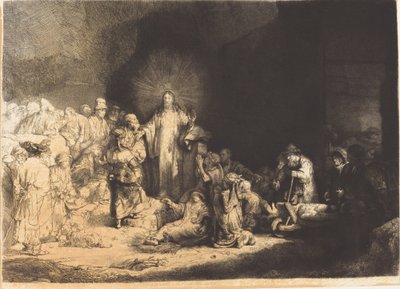 Mesih Vaazı (Yüz Guilder Baskısı) by Leopold Flameng after Rembrandt van Rijn