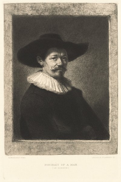 Bir Adamın Portresi (Gilder) by Leopold Flameng after Rembrandt van Rijn