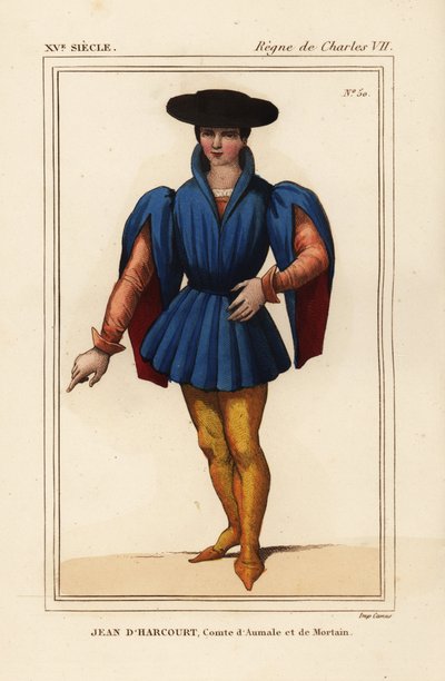 Harcourtlu Jean VIII, Fransız şövalyesi, Aumale ve Mortain Kontu by Leopold Massard