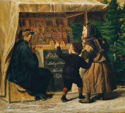 Noel pazarında zencefilli kurabiye standı by Leopold Till