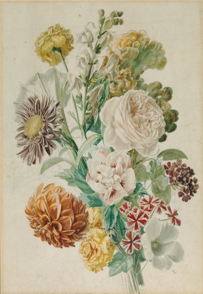 Gül ve dahlia ile buket by Leopold von Stoll