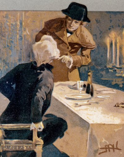 Leopoldo Metlicovitz (1868-1944) tarafından resmedilen ve Tosca