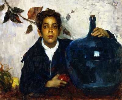 Büyük Şişeli Çocuk (tuval üzerine yağlı boya) by Leopoldo Romañach