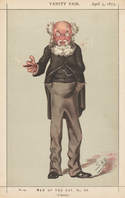Vanity Fair: Günün Adamları, No. 60, Bir Romancı, 1873. by Leslie Matthew