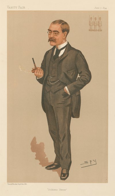 Askerler Üç, Rudyard Kipling (Vanity Fair serisi) by Leslie Matthew Spy Ward