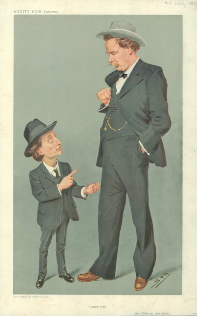 Ben Tillett ve John Ward, İşçi Adamları, 29 Temmuz 1909, Vanity Fair karikatürü by Leslie Matthew Ward