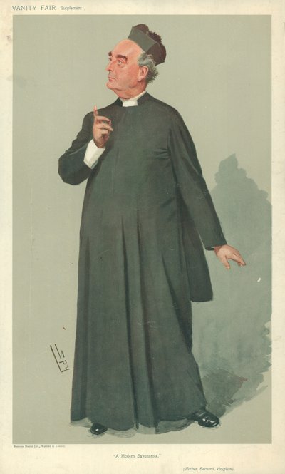 Peder Bernard Vaughan, Modern bir Savonarola, 30 Ocak 1907, Vanity Fair karikatürü by Leslie Matthew Ward