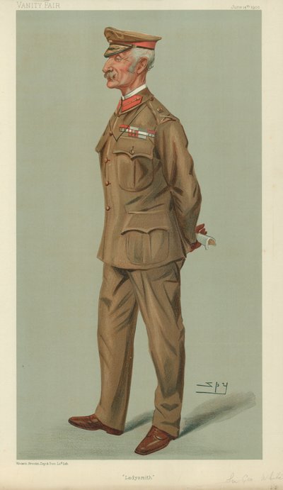 General Sir George Stuart White, Ladysmith, 14 Haziran 1900, Vanity Fair karikatürü by Leslie Matthew Ward
