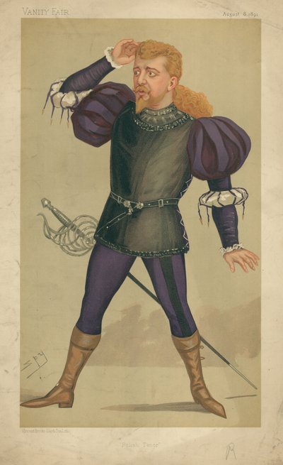 M Jean de Reszke, Polonyalı tenor, 8 Ağustos 1891, Vanity Fair karikatürü by Leslie Matthew Ward
