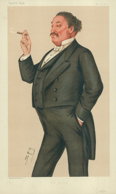 Bay Edmund Hodgson Yates, Dünya, 16 Kasım 1878, Vanity Fair karikatürü by Leslie Matthew Ward