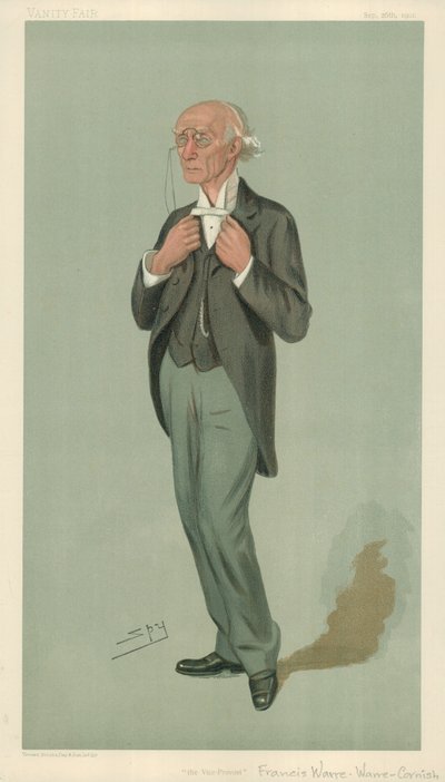 Bay FW Warre-Cornish, Eton Vali Yardımcısı, Vali Yardımcısı, 26 Eylül 1901, Vanity Fair karikatürü by Leslie Matthew Ward