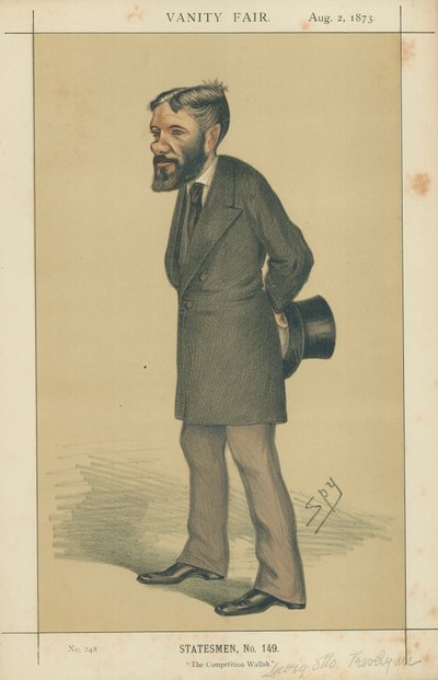 Bay George Otto Trevelyan, The Competition Wallah, 2 Ağustos 1873, Vanity Fair karikatürü by Leslie Matthew Ward
