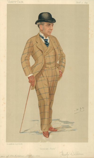 Bay Hwfa Williams, Sandown Park, 7 Kasım 1891, Vanity Fair karikatürü by Leslie Matthew Ward