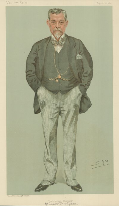 Bay James Thompson, Caledonian Demiryolu, 15 Ağustos 1895, Vanity Fair karikatürü by Leslie Matthew Ward