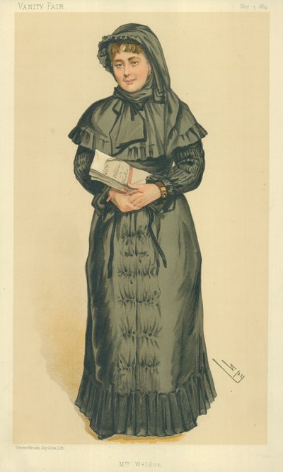 Bayan Georgina Weldon, Bayan Weldon, 3 Mayıs 1884, Vanity Fair çizgi filmi by Leslie Matthew Ward