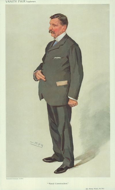 Sir Philip Watts, Donanma inşaatı, 7 Nisan 1910, Vanity Fair karikatürü by Leslie Matthew Ward