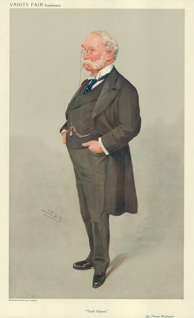 Sir Thomas Wrightson, Tarife Reformu, 6 Mayıs 1908, Vanity Fair karikatürü by Leslie Matthew Ward