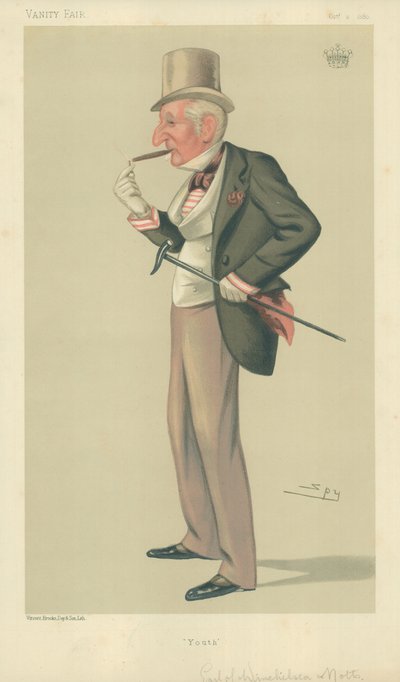 Winchilsea ve Nottingham Kontu, Gençlik, 2 Ekim 1880, Vanity Fair karikatürü by Leslie Matthew Ward
