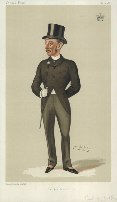 Zetland Kontu, bir beyefendi, 31 Temmuz 1886, Vanity Fair karikatürü by Leslie Matthew Ward
