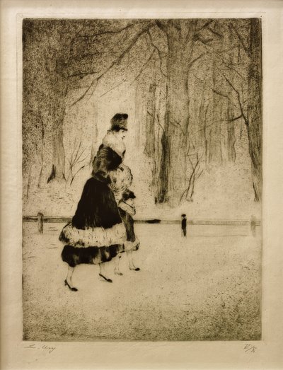 Hayvanat bahçesinde çocuklu bayan by Lesser Ury