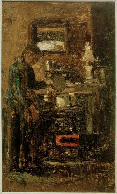 Kadın, mutfak sobası by Lesser Ury