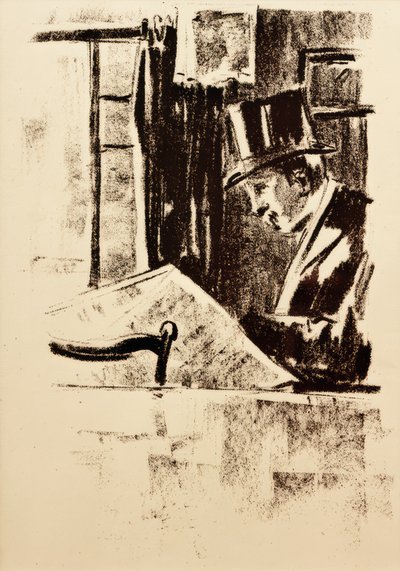 Silindirli gazete okuyucu by Lesser Ury