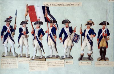 Fransız devrimi altında Paris ordusu Gouache des freres Lesueur (18. yüzyıl) by Lesueur Brothers