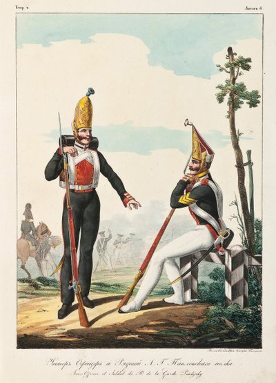 Pavlovski Muhafız Alayı Subayı ve Asker Altında, 1830-1840