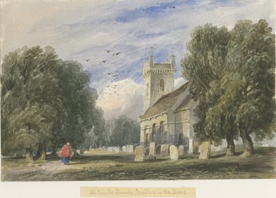Bradley-in-the-Moors Kilisesi: sulu boya ve [c 1830-1840] by Lewis John Wood