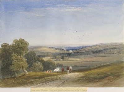 Ellastone Kilisesi: suluboya resim, nd [?19th Century] by Lewis John Wood