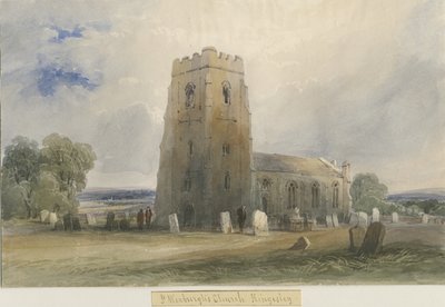 Kingsley Kilisesi: sulu boya ve [c 1830-1840] by Lewis John Wood