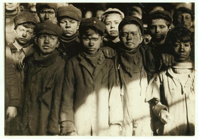 Breaker boys (who sort coal by hand) at Hughestown Borough Coal Co. Pittston, Pennsylvania, 1911  by Lewis Wickes Hine