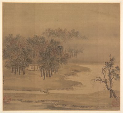 Sonbaharda Misty Grove'daki Kulübeler, 1117. by Li Anzhong