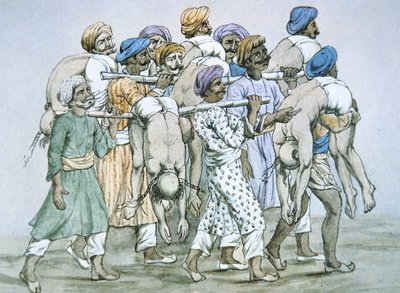Bir grup Haydut ve kurbanları (renkli taş) by Unbekannt Unbekannt