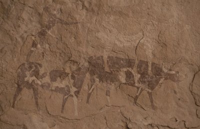 Sığır ve insan figürleri, Mağara resmi, Djeran