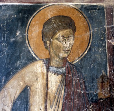 Agios Georgios Xifoforos, Apodoulou, Girit, Yunanistan Bizans kilisesindeki aziz freski (fotoğraf) by Unbekannt Unbekannt