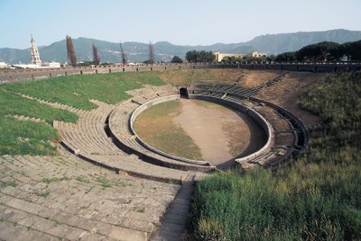 İtalya, Campania Bölgesi, Pompei, amfi tiyatro (fotoğraf) by Unbekannt Unbekannt