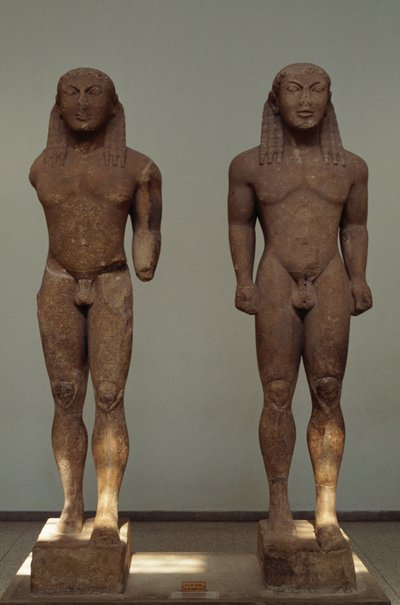 Kleobis ve Biton, yaklaşık MÖ 610-590, Argos Polymedes tarafından, Argos şehri tarafından Delphi